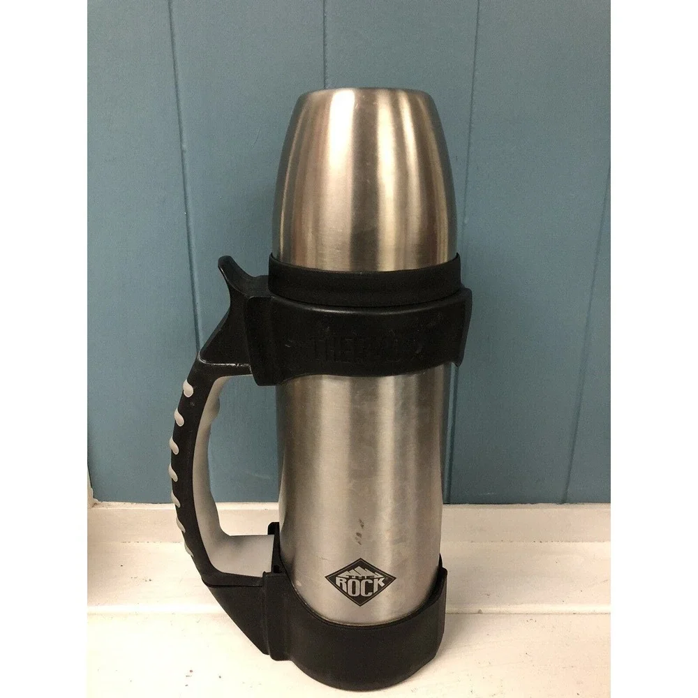 Stainless Steel‎ Rock Thermos Hot Cold Handle Large Lunch 1.1 Quart Coffee